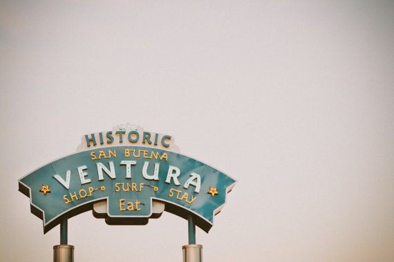 Ventura Pier Fine Art 8x10" Photography Matte Print, Ventura Pier Sign Photograph in Southern California