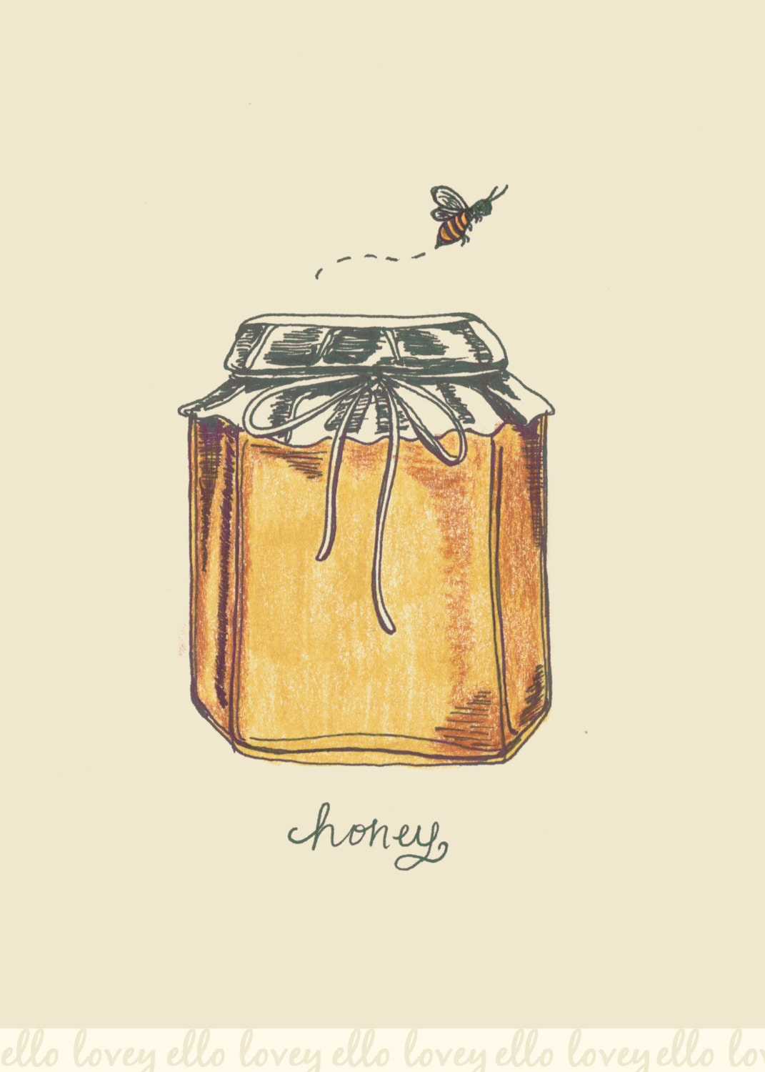 Honey Bee - 5x7 Art Print