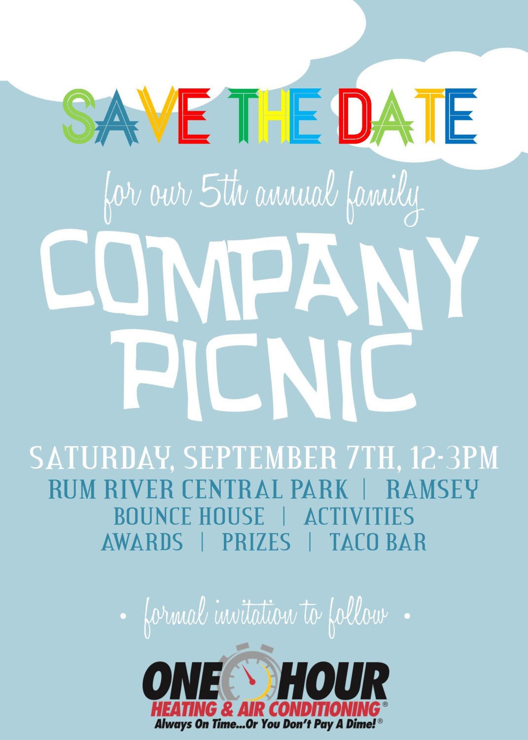 RESERVED for Kristen Company Picnic Save the Date