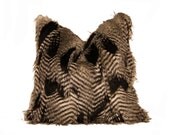 B&W Feather Fur Pillow