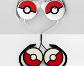 Poke-phones Headphones earphones white red