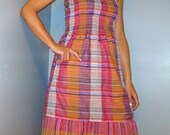 kaleidoscope plaid sleeveless summer dress