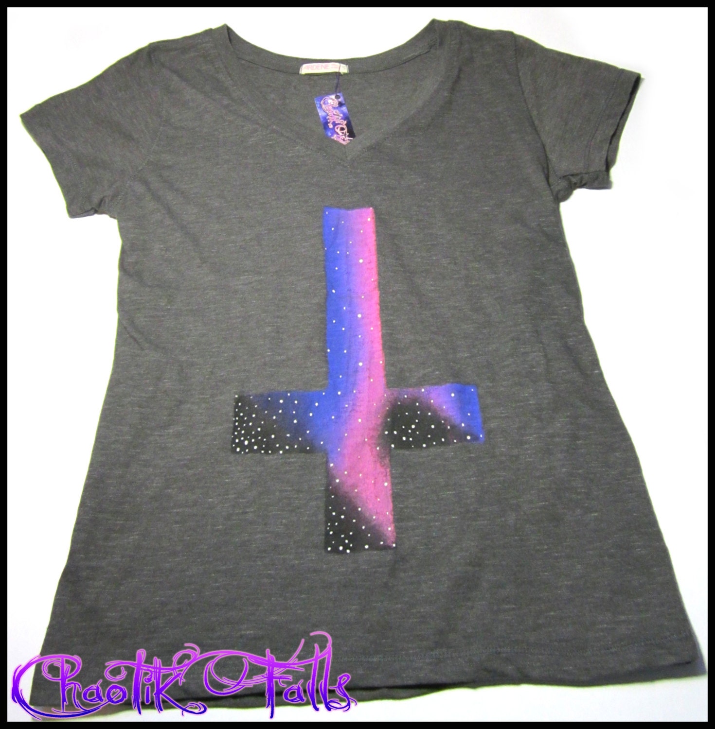 Galaxy Nebula Inverted Cross T-Shirt