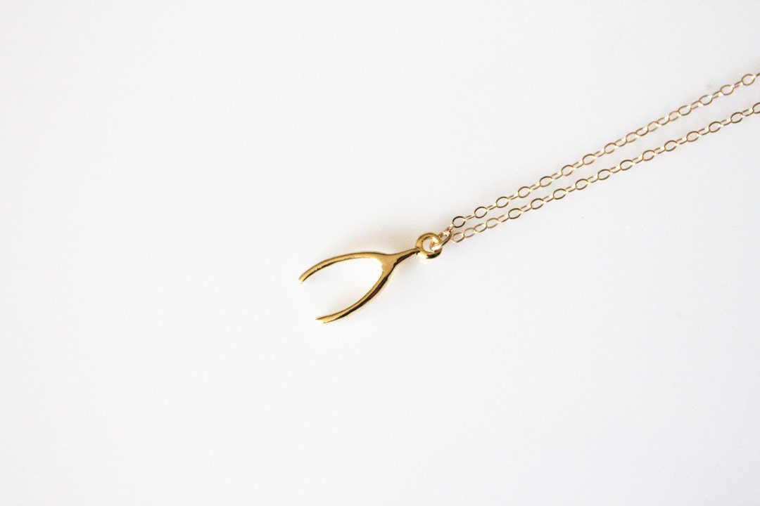 Wishbone Necklace // Gold or Silver
