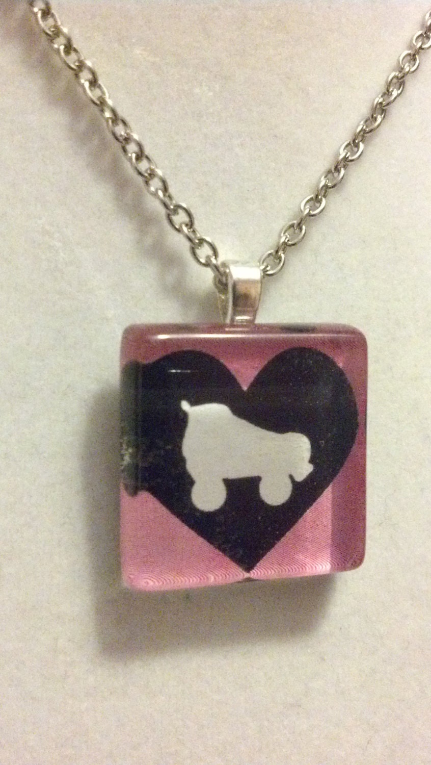 I Love Derby Glass Tile Necklace ( Roller Derby Pride) Various Colors