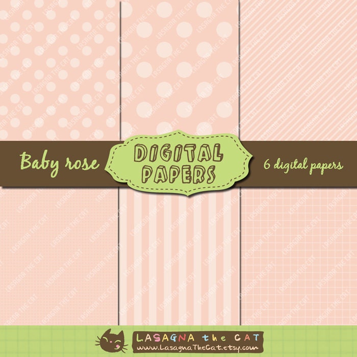 Baby Rose Newborn Printable digital papers scrapbooking, cardmaking, baby shower, blog background
