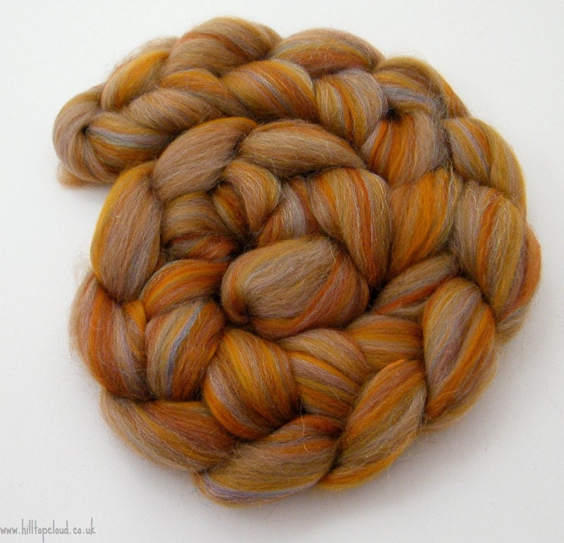 Orange Spinning Fiber- Merino, BFL, Camel, Firestar, Catherine Parr, 100g, Queens Collection