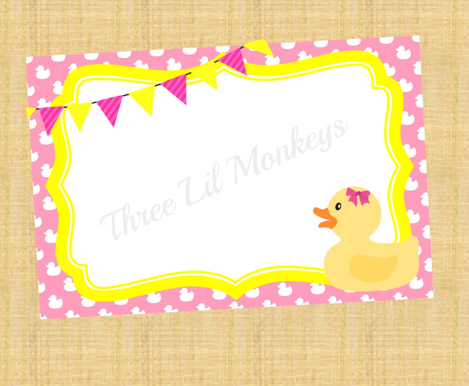 DIY Printable Rubber Duck Thank You Card (Girl) Il_170x135