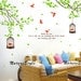 Branch with Flying Birds and birdscage -Vinyl Wall Decal,Sticker,Nature Design wall decal tree decal nursery baby wall decal birthday decal