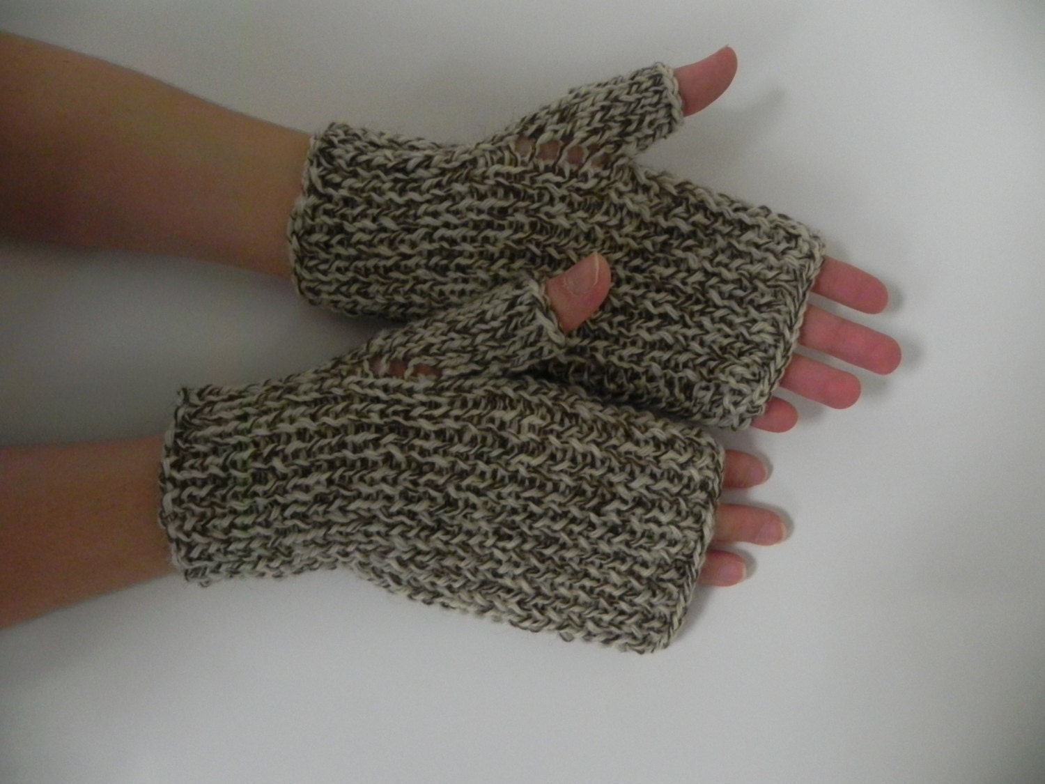 Hand knitted,Wool yarn, Arm warmers, fingerless gloves, arm cuffs,Wool Mittens,Eco Friendly