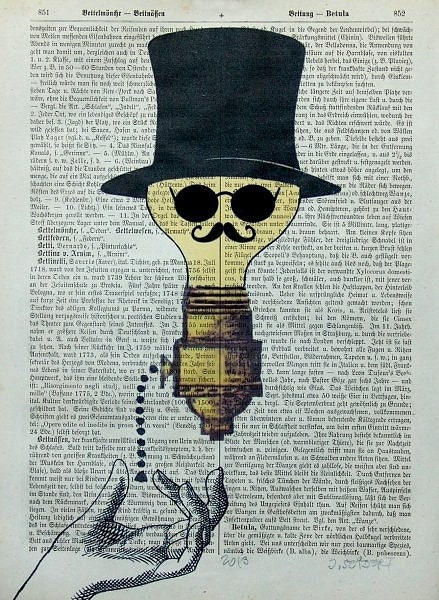THE END Giclee Print Poster Mixed Media Acrylic Painting illustration Digital Vintage