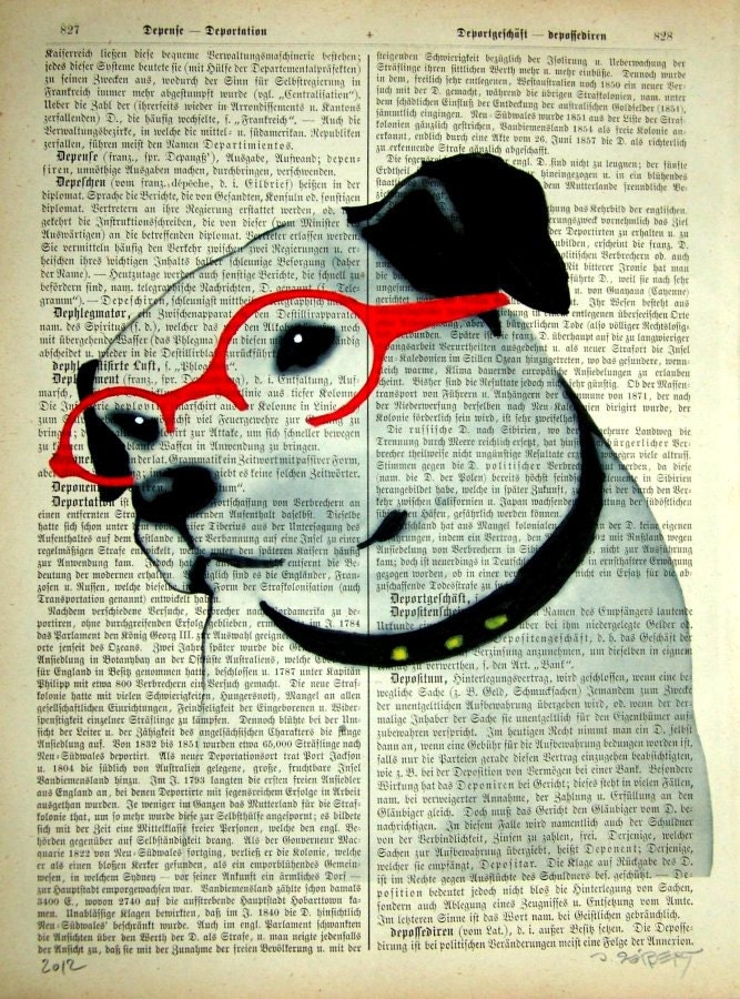 SCIENTIST Giclee Prints Posters Mixed Media Acrylic Animal Painting Illustration Drawing Art