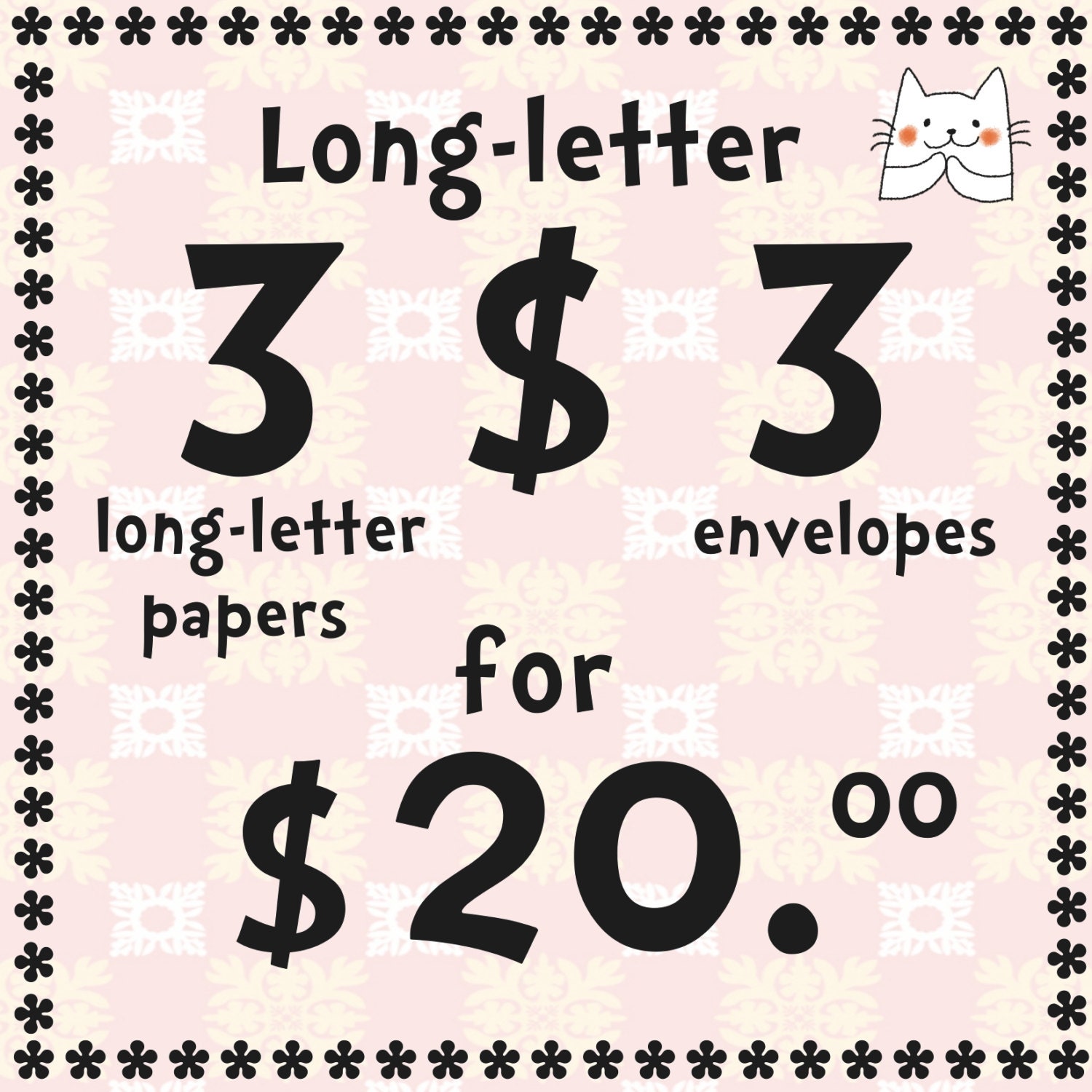 Value Pack / 3 LONG-Letter paper and Envelope