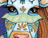 Original Art Minotaur, Colorful Illustration 9x6 OOAK