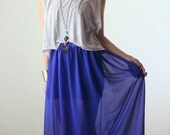 sheer chiffon cobalt blue maxi skirt