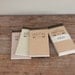 lot 3 notepad SHOPPING list - letterpress printed cover - olive - rose - craft - pastel colors SHO7002L3