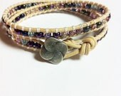 Spring Shades Leather Double Wrap Bracelet