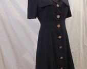 KARL LAGERFELD KL classic navy wool shirt dress sz 6