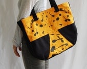 Black canvas  Tote, black tote bag, every day black tote
