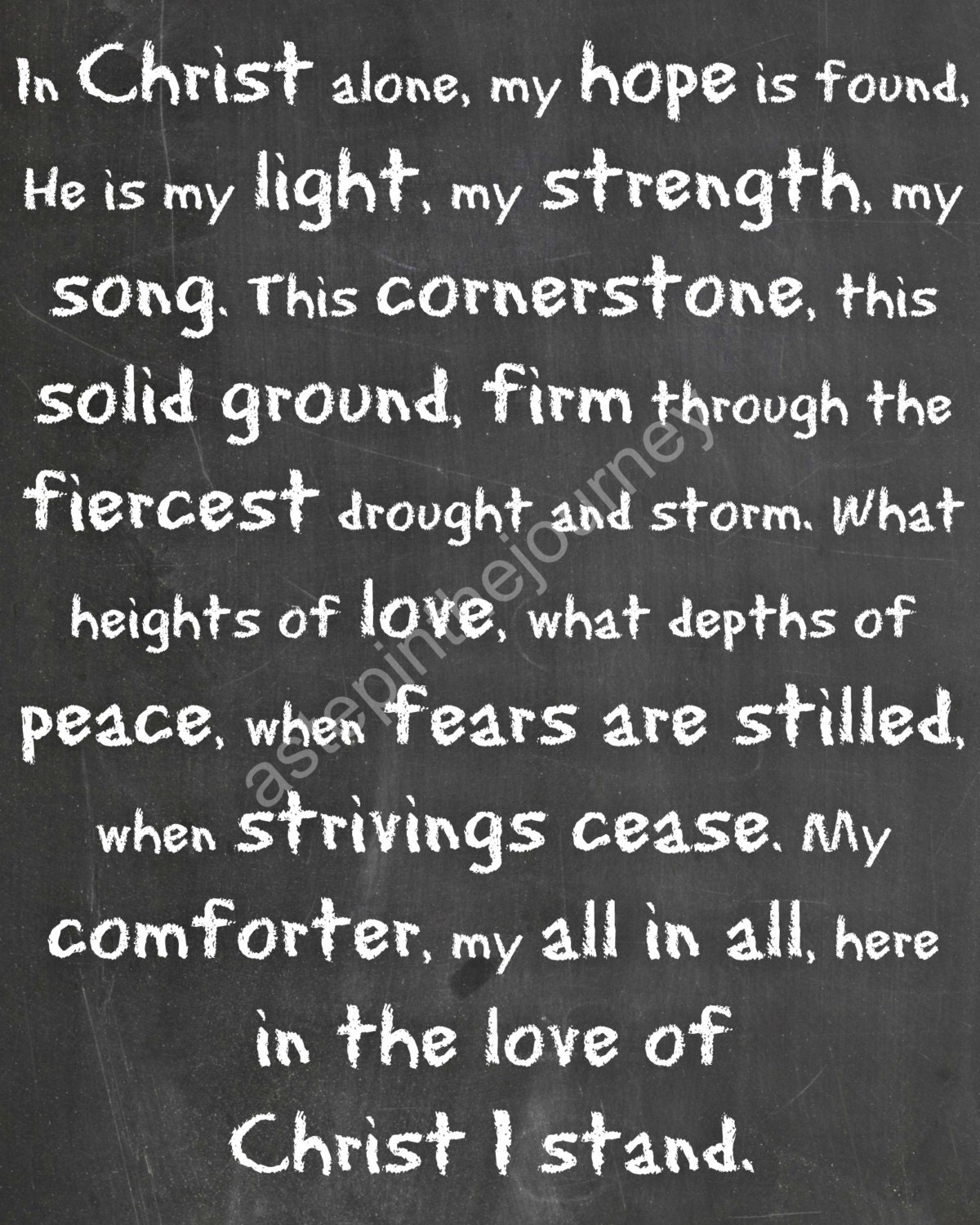 In Christ Alone Lyrics - Digital Print