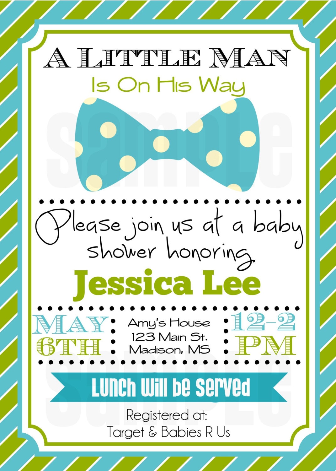 Little Man Baby Shower Invitation Baby Boy by punkydoodlekids