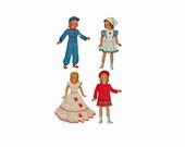 Vintage 1940s Sewing Pattern Doll Clothes Little Lady Dolls Wartime Jumpsuit Nurse Gown 13 1/2 Inch Doll McCall 1015