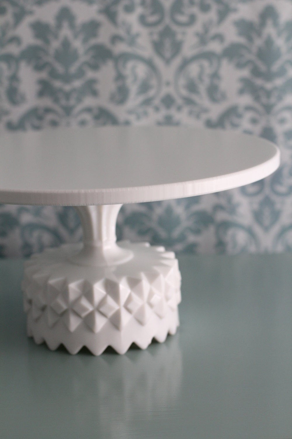 Hollywood Regency Cake Stand / 12" Cake Plate Pedestal / Vintage-Style Mid Century Wedding Decor Decoration / Art Deco Wedding Centerpiece