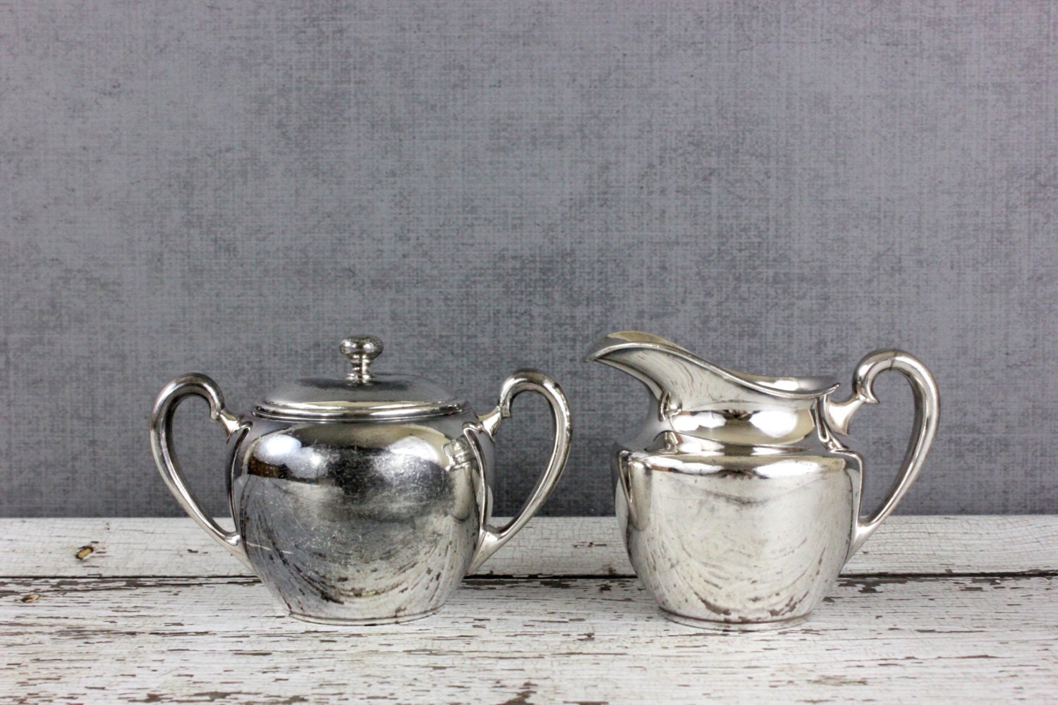 Pairpoint Cream Sugar Set Quadruple Silver Plate