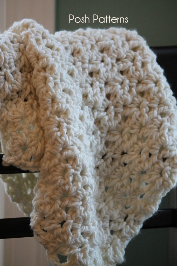 Crochet PATTERN - Baby Blanket Wrap Photo Prop Pattern - Instant Download PDF 313 - Photography Prop Pattern