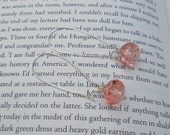 Peach Crystal Earrings Long Simple Earrings Swarovski
