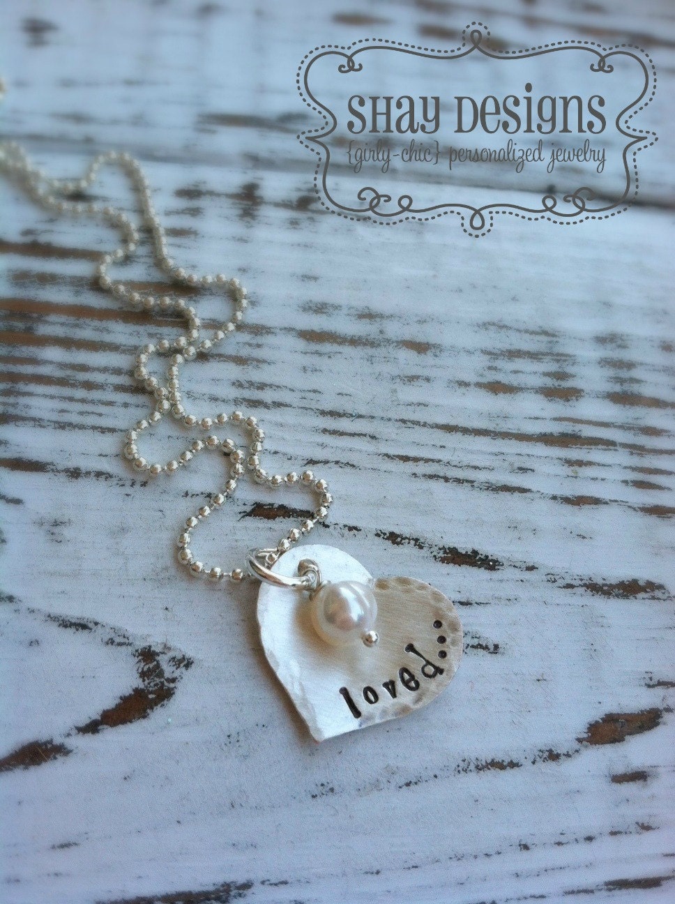 Stamped LOVED Heart Necklace