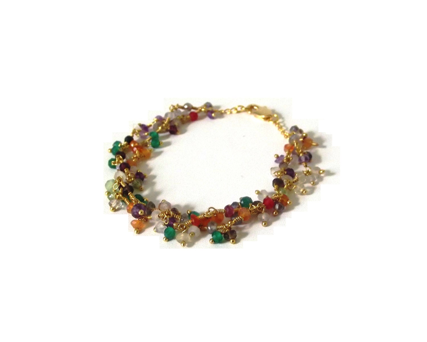 Multicolor Gemstone Chain Bracelet