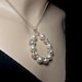 Pearl necklace - Gold - Crystal Fireballs - Modern - Ivory/Cream pearls - Backdrop - Bridal jewelry -
