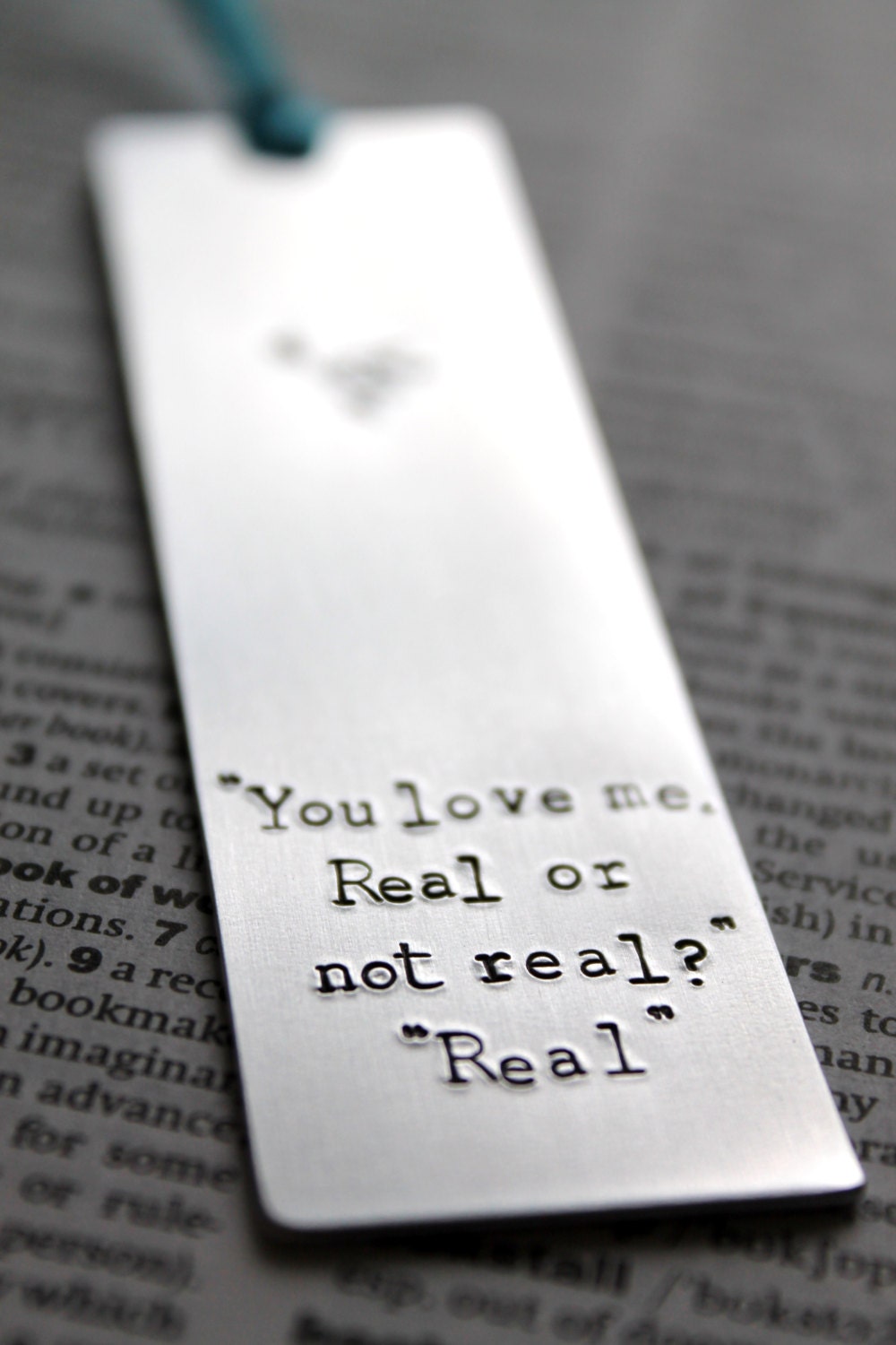 Hunger Games - You Love me - Real or not real - Metal Stamped Personalised Bookmark