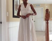 AMAZING 60s White Eyelet Prairie Dress
