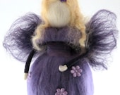 Waldorf Fairy Needle Felted Purple Fairy Ornament Fairytale Decoration Soft Sculpture Art Doll