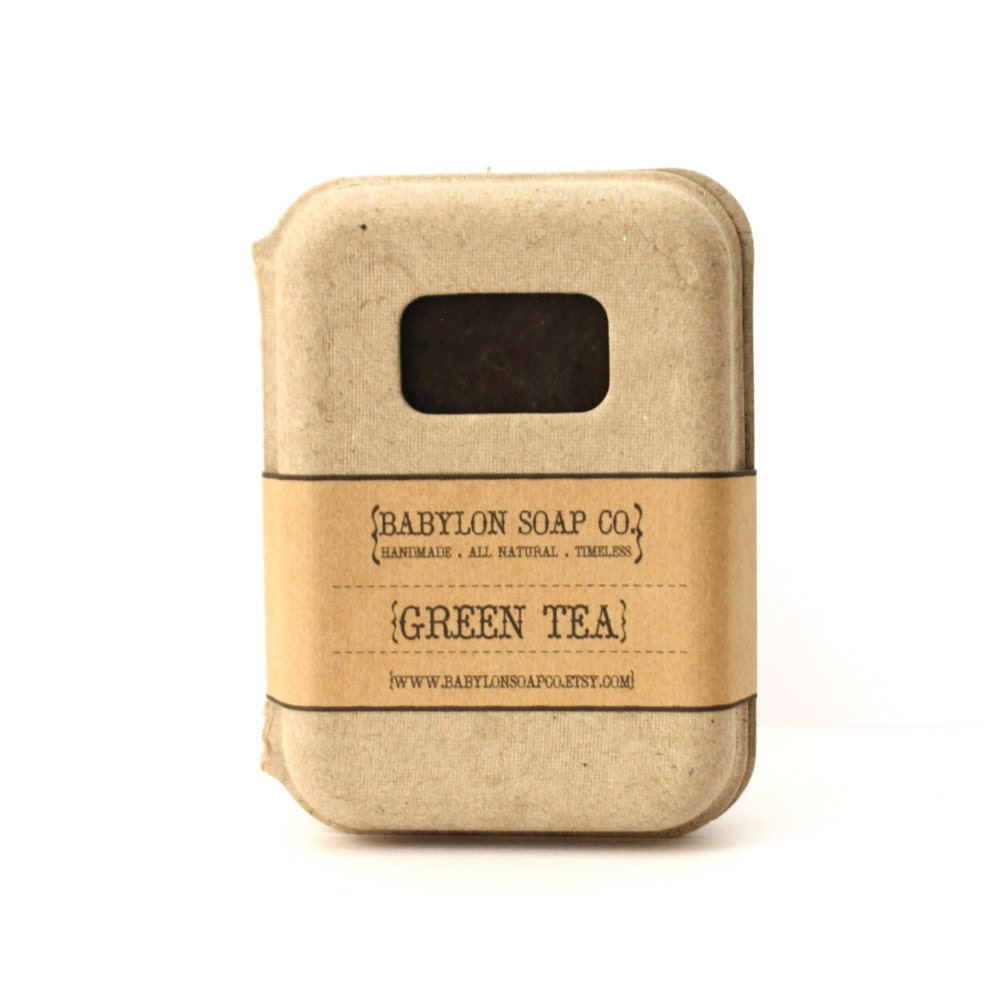 Green Tea Soap . All Natural Soap . Handmade Soap . Unscented Soap . Hot Process Soap . Vegan Soap