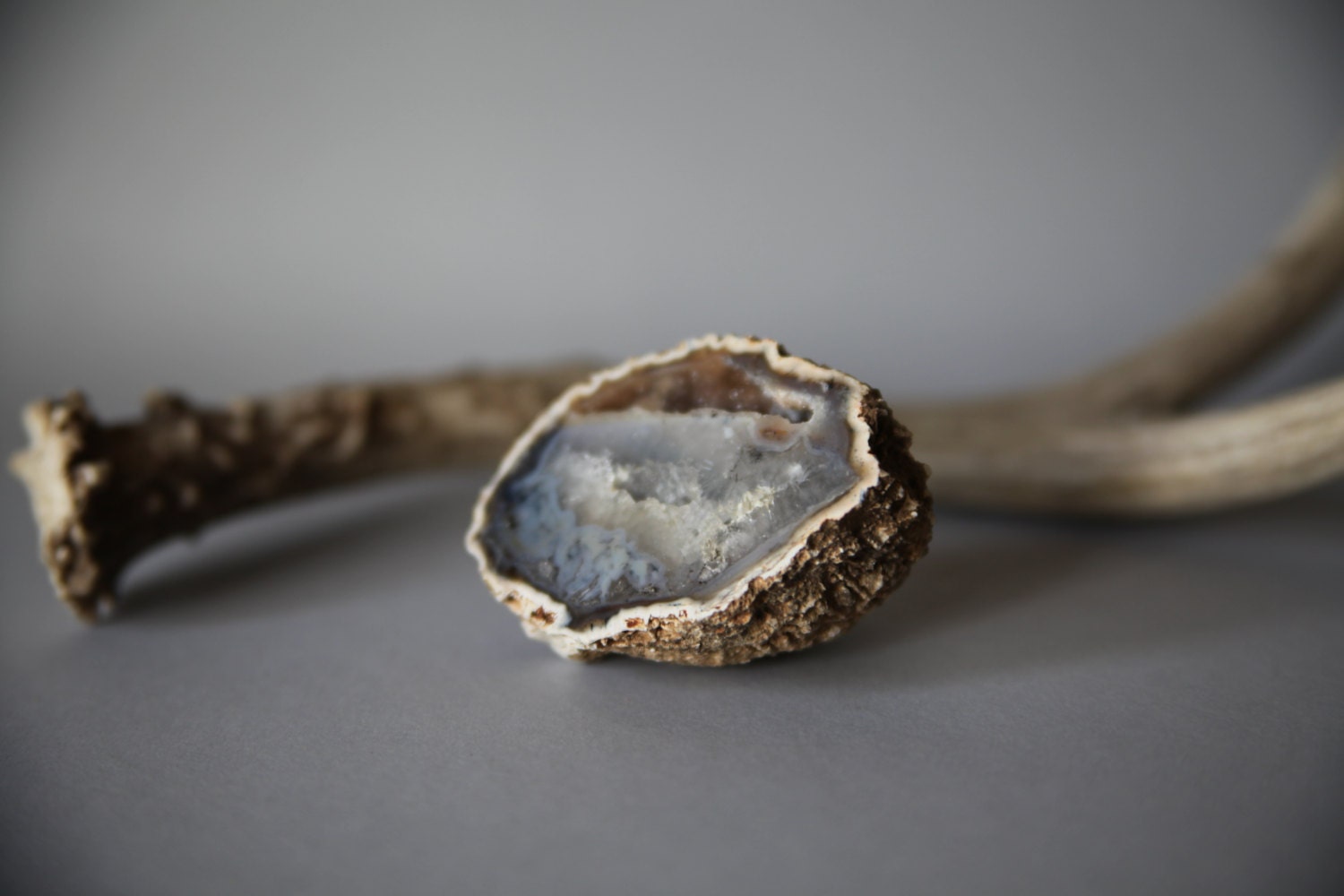 Smoky Agate Crystal Druzy Geode Mineral Specimen