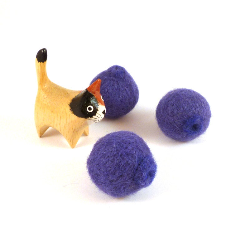 Blueberry Catnip Cat Toy Set - Needle Felted Wool