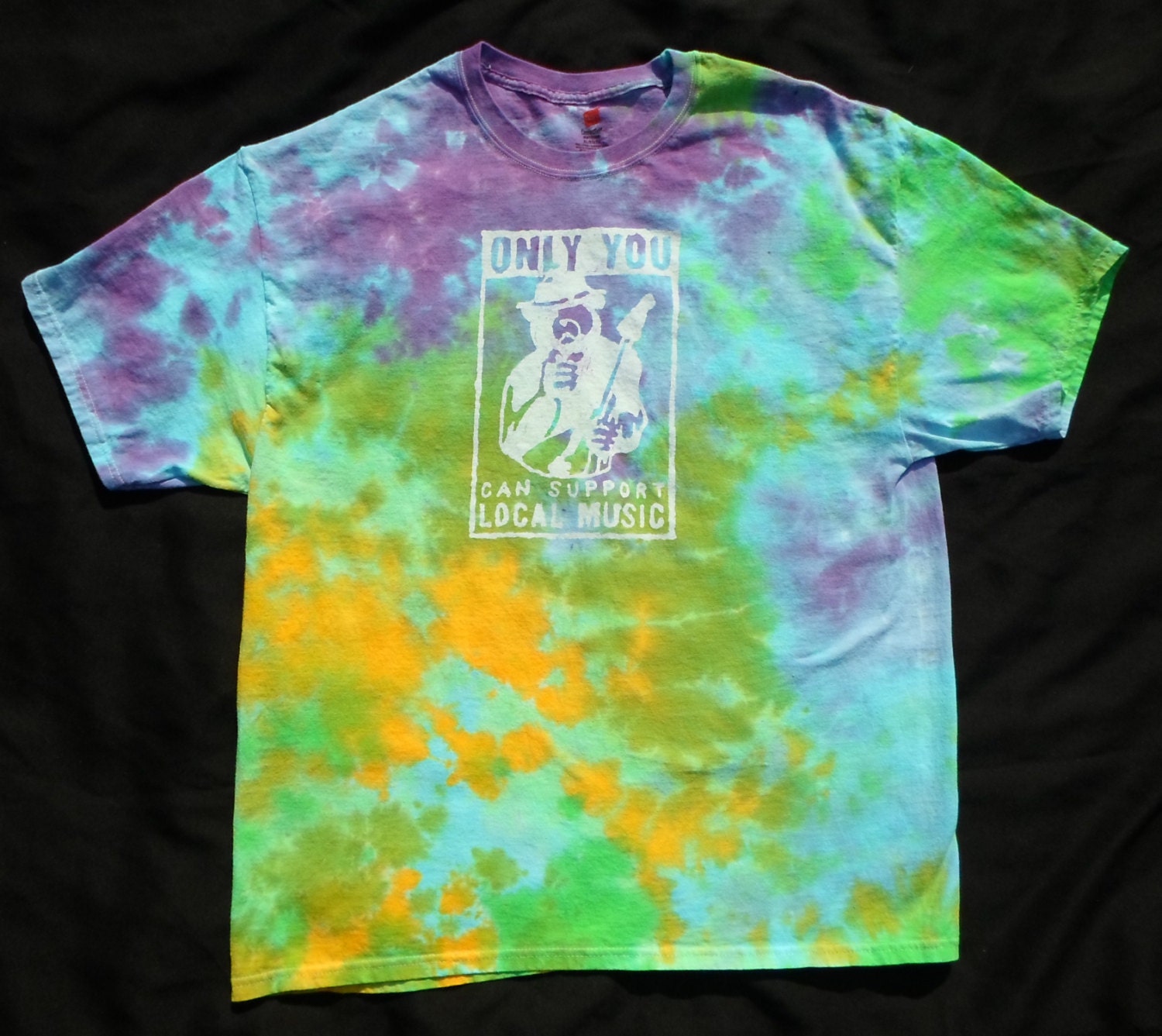 Support Local Music Bear Batik Shirt -X Large