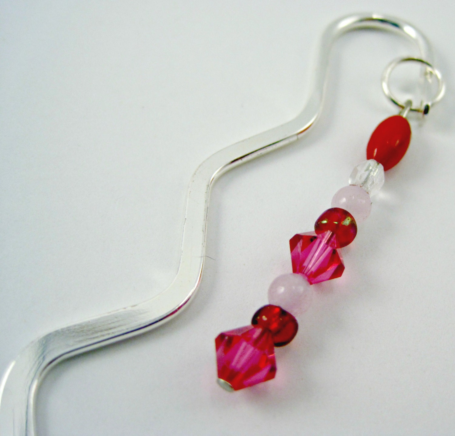 Pink and Red Beaded Bookmark