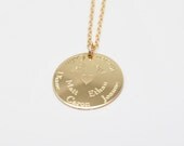 GENERATIONS family tree necklace - Personalized Gold Filled 7/8" pendant  - Mothers Day Gift Jewelry - Children's names