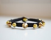 Black and Gold Spike bead woven bracelet