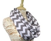 Grey Chevron Infinity Scarf Gray White Jersey Sale