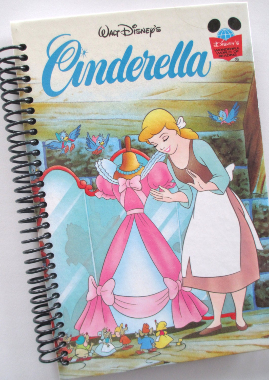 CINDERELLA Journal Spiral Notebook Book  Recycled Upcycled PRINCESS