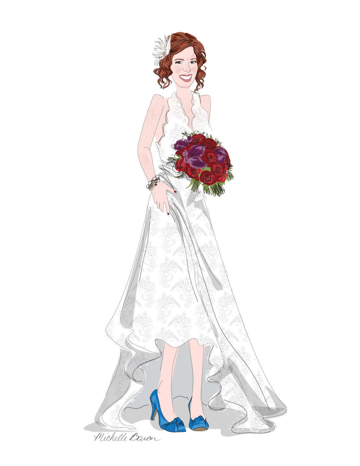 Custom Bridal Fashion Illustration