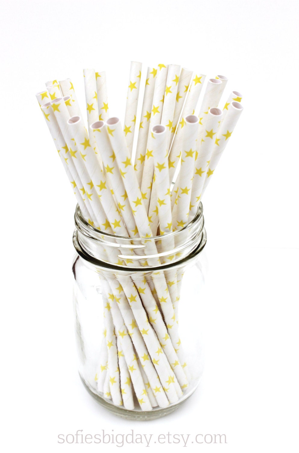 YELLOW STAR Straws-retro drinking straws-yellow star paper straws-circus straws-carnival straws-superhero straws-dr seuss25 count Il_170x135