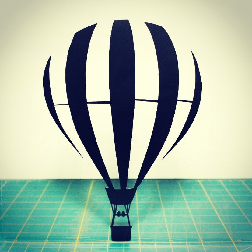 Hot Air Balloon Paper Silhouette 8x10