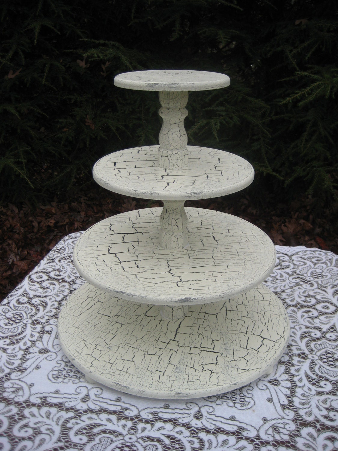 Cupcake Stand Wedding Round White or Ivory