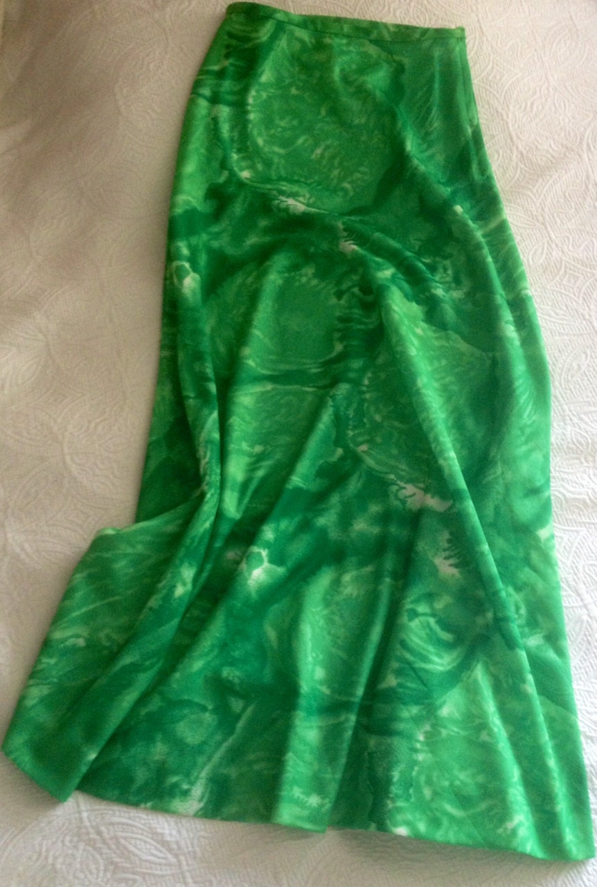 1960s Maxi Skirt in Bright Green